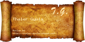 Thaler Gyula névjegykártya