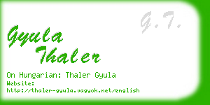 gyula thaler business card